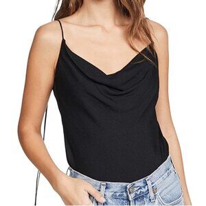 Reformation Leah Cowl Neck Tank Black Strappy Closet Staple Size M